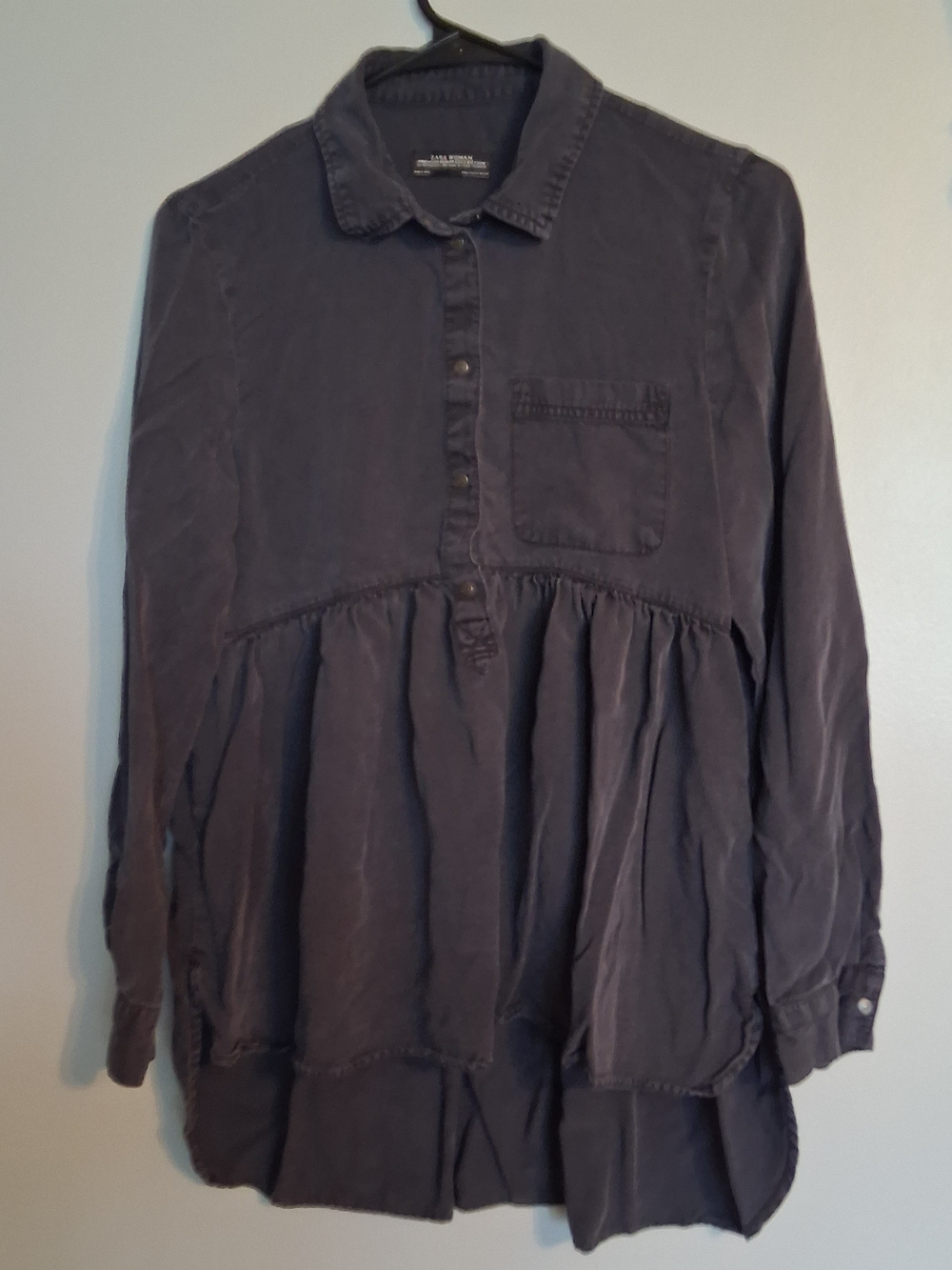 Zara babydoll button-front peplum tunic